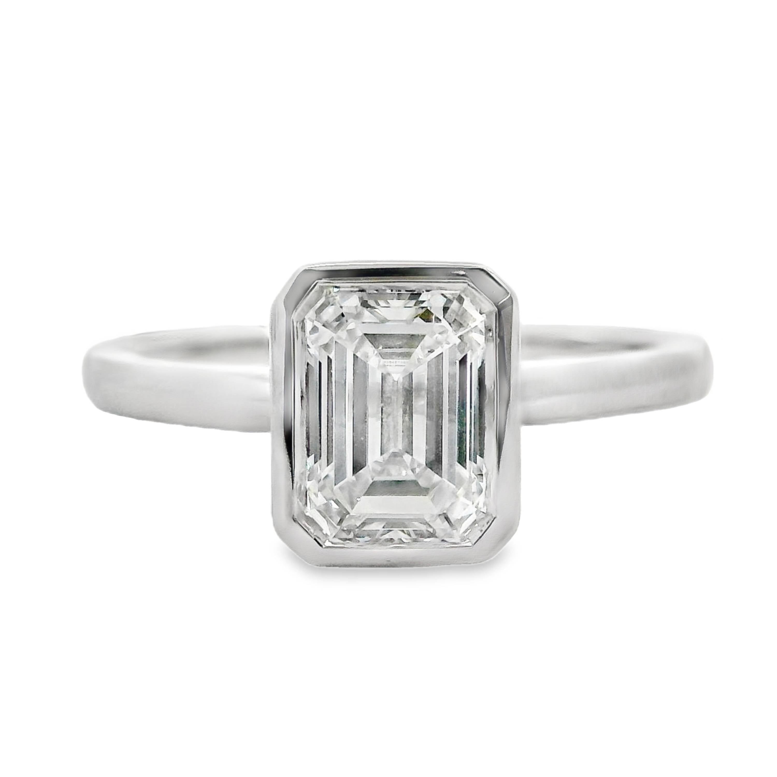 Norah Natural Diamond Solitaire Emerald Cut Engagement Ring