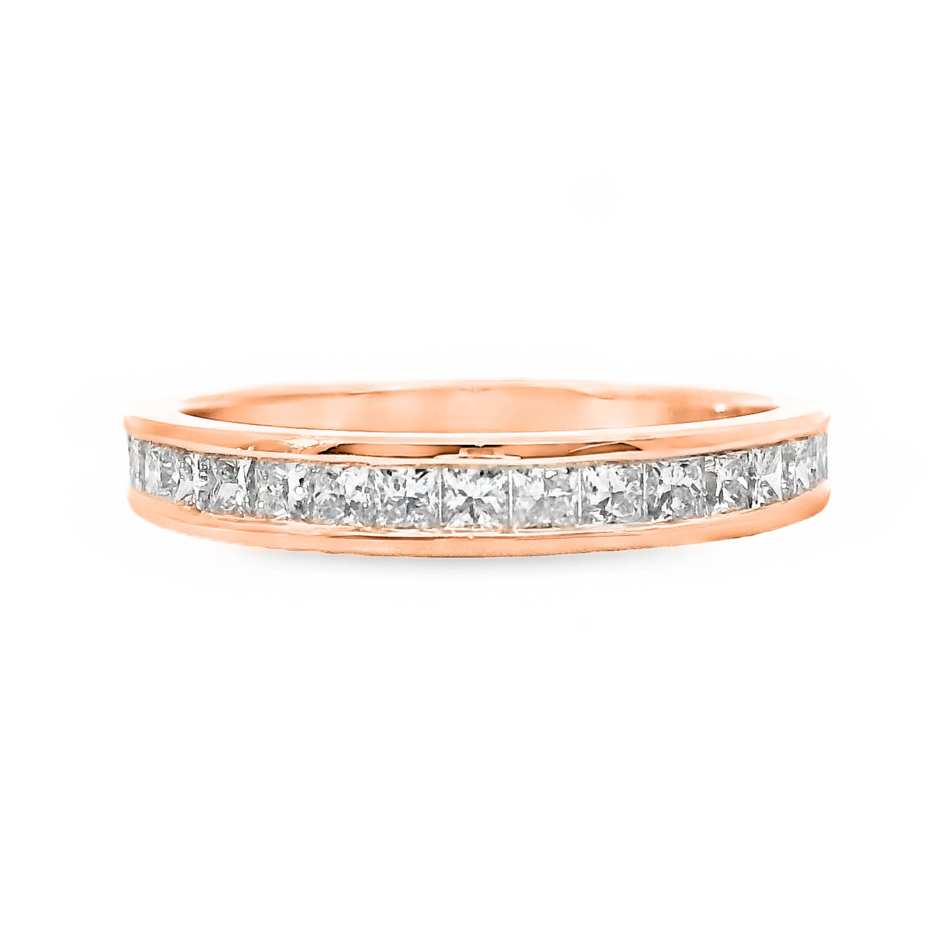 Princess Cut Channel Set Ring 19 = 0.65ct