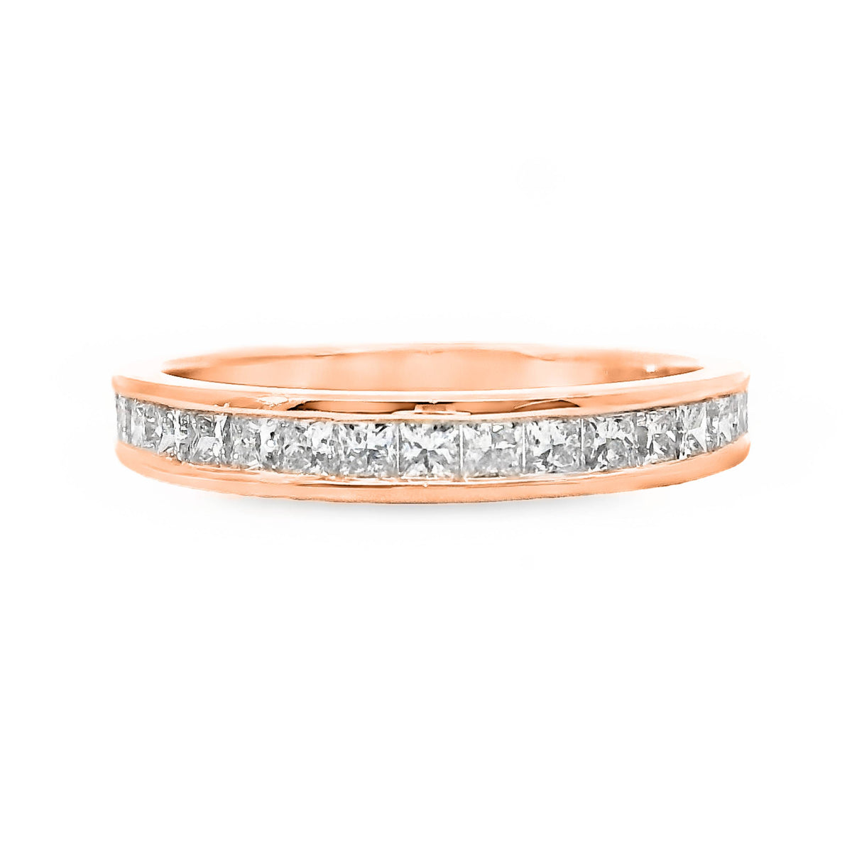 Princess Cut Channel Set Ring 19 = 0.65ct