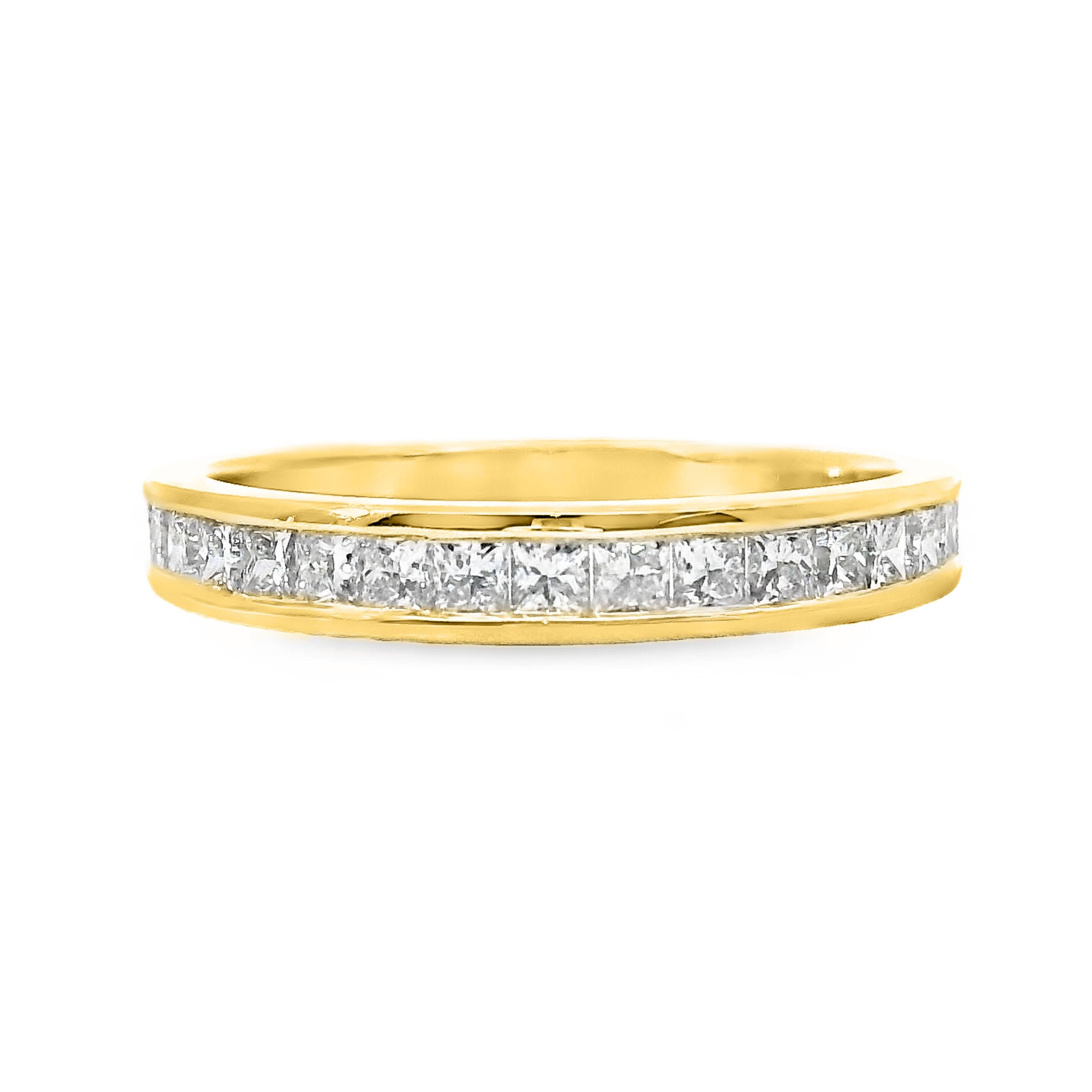 Princess Cut Channel Set Ring 19 = 0.65ct