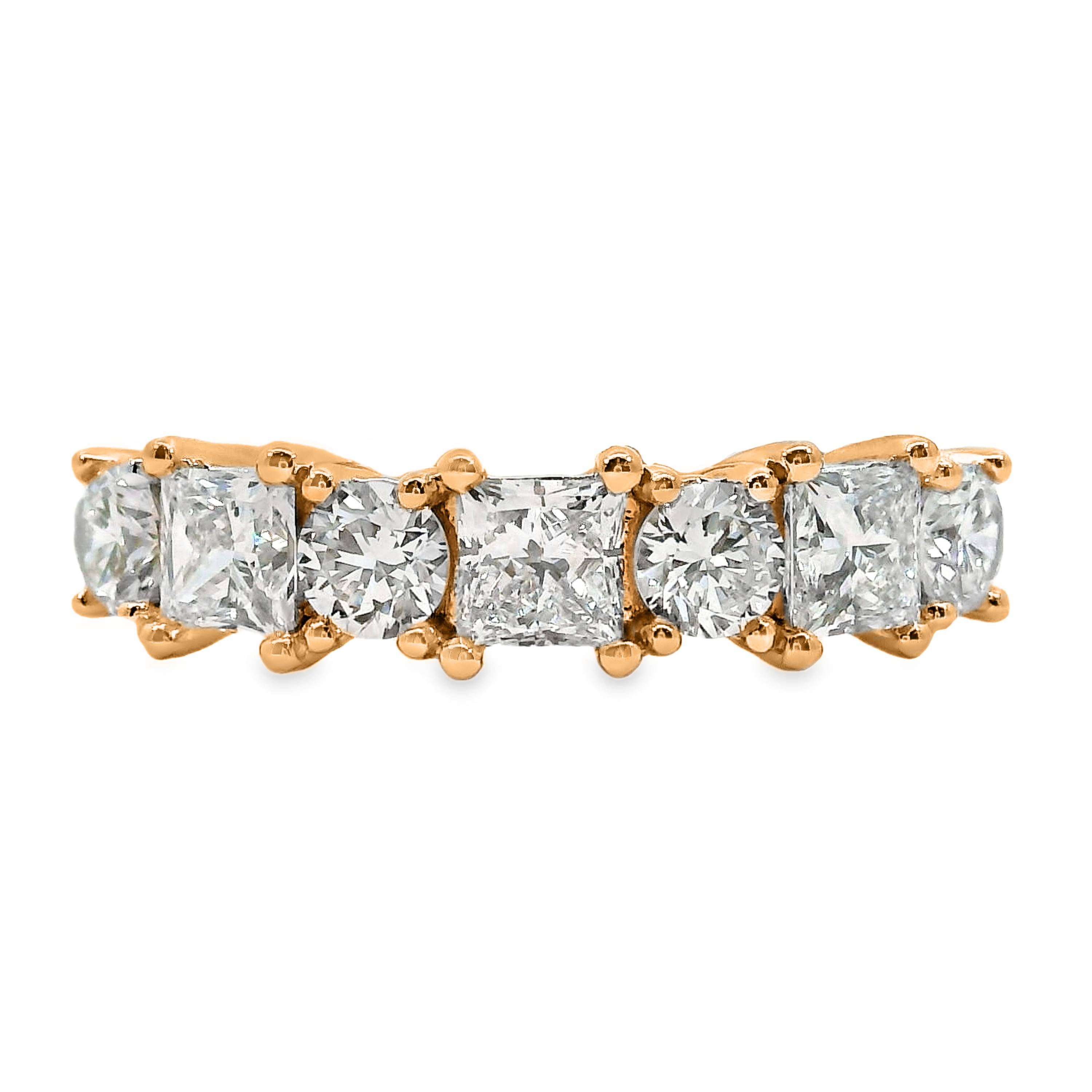 Ivy Princess and Round Brilliant Cut 7 Diamond Ring