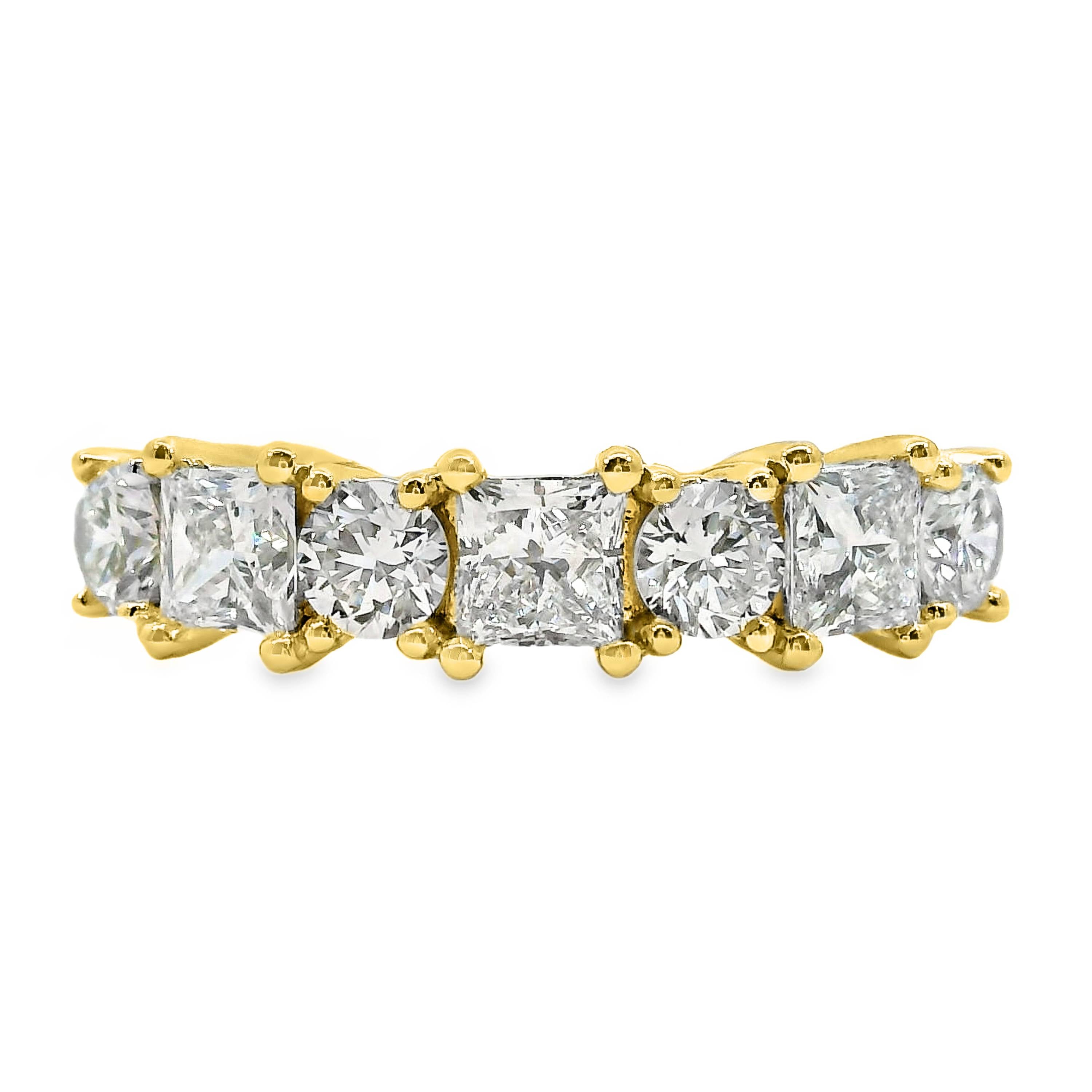 Ivy Princess and Round Brilliant Cut 7 Diamond Ring