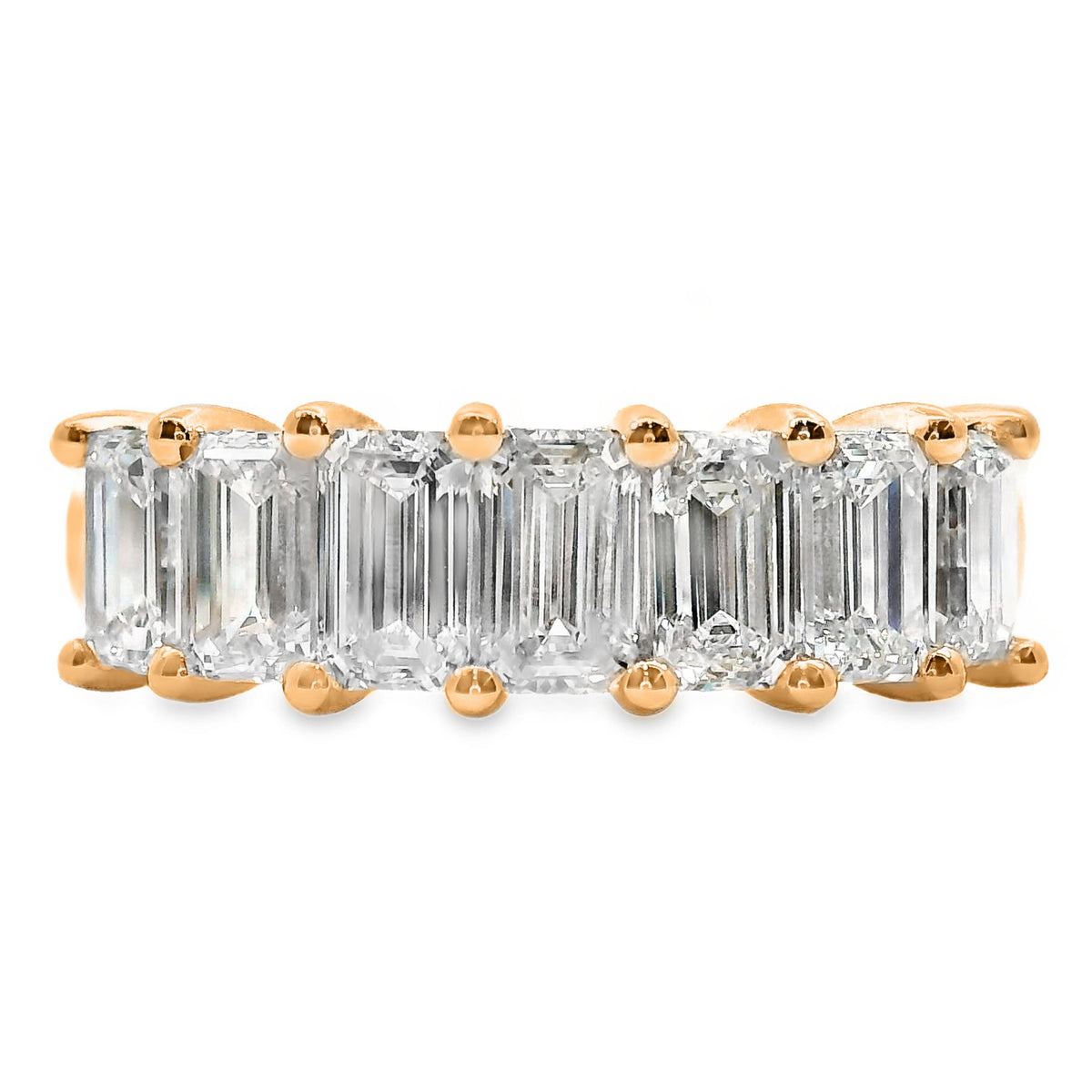Iris Emerald Cut 7 Diamond Ring