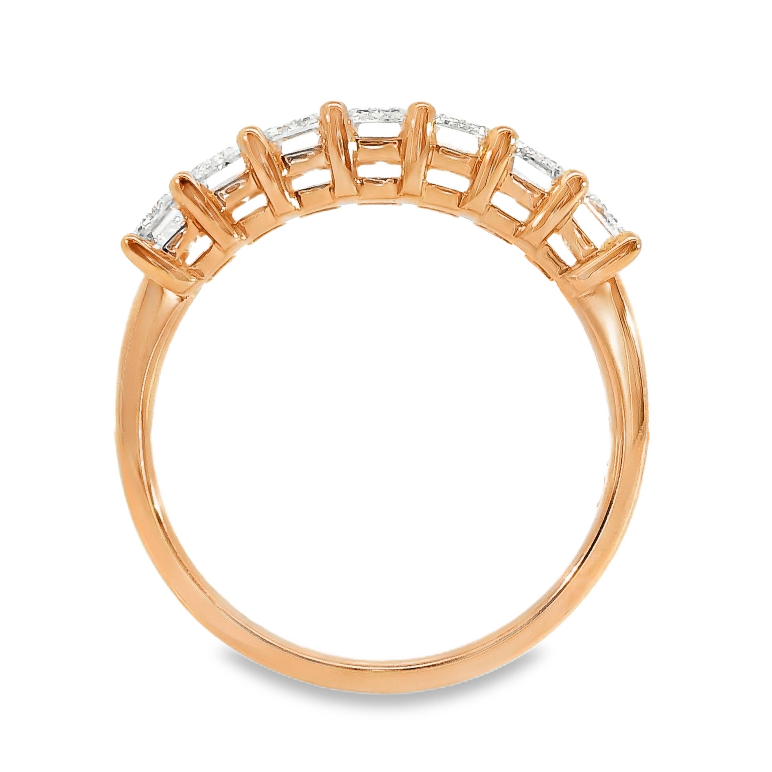 Iris Emerald Cut 7 Diamond Ring