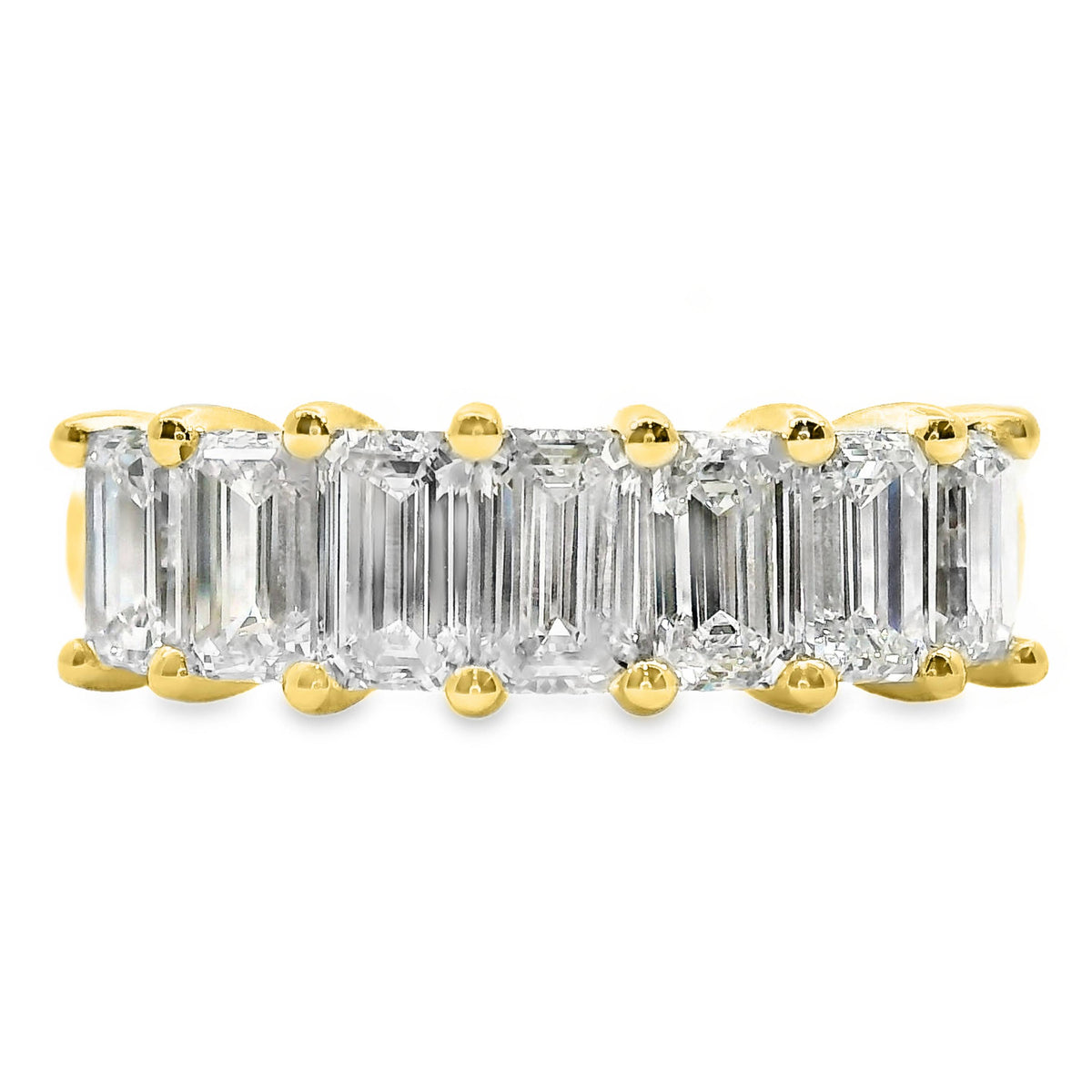 Iris Emerald Cut 7 Diamond Ring