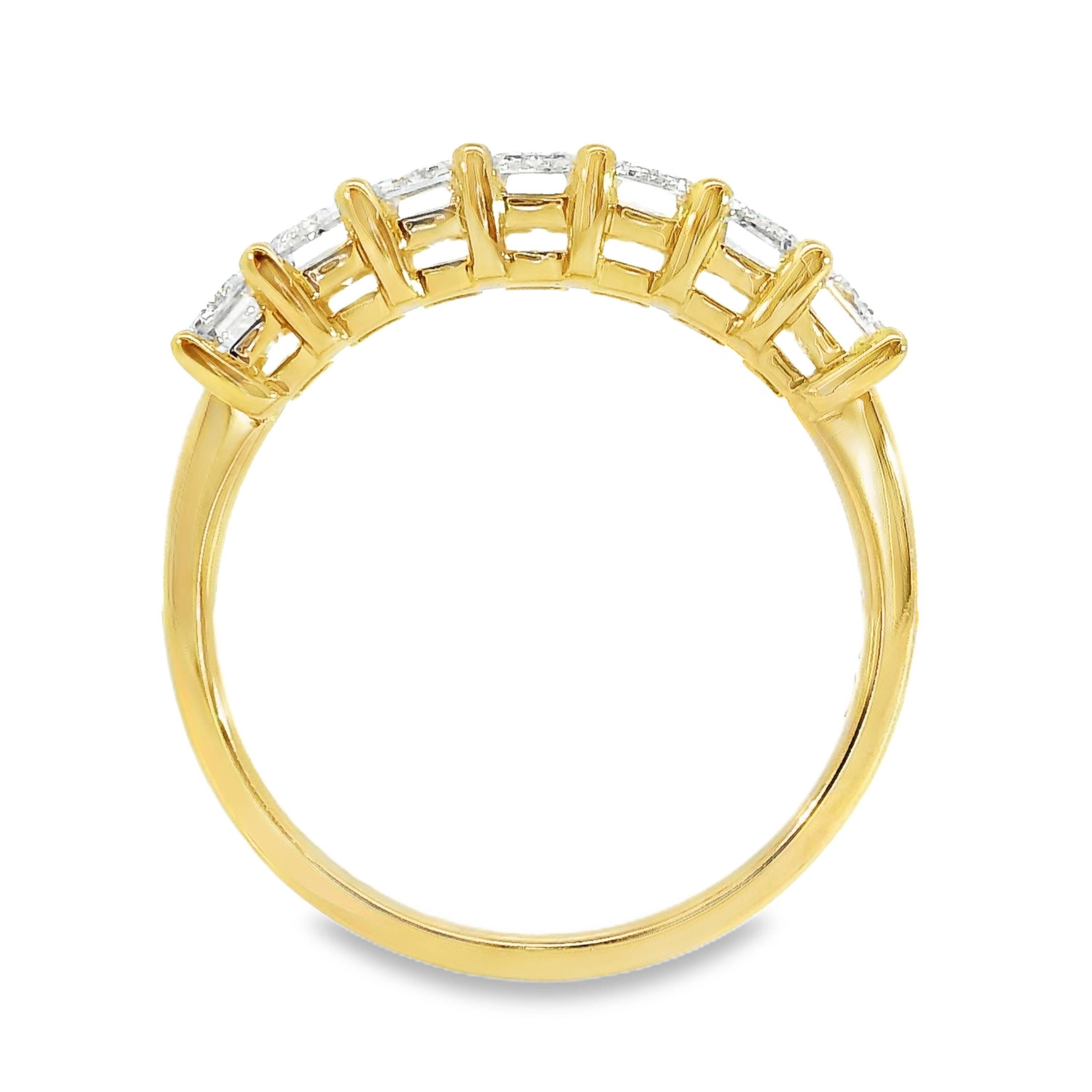 Iris Emerald Cut 7 Diamond Ring