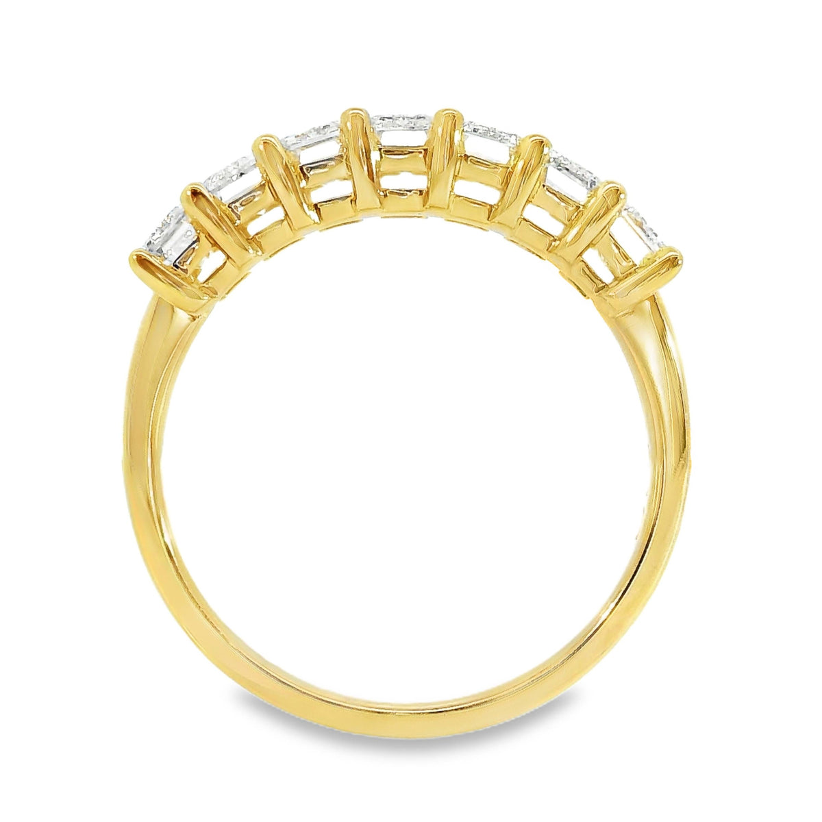 Iris Emerald Cut 7 Diamond Ring