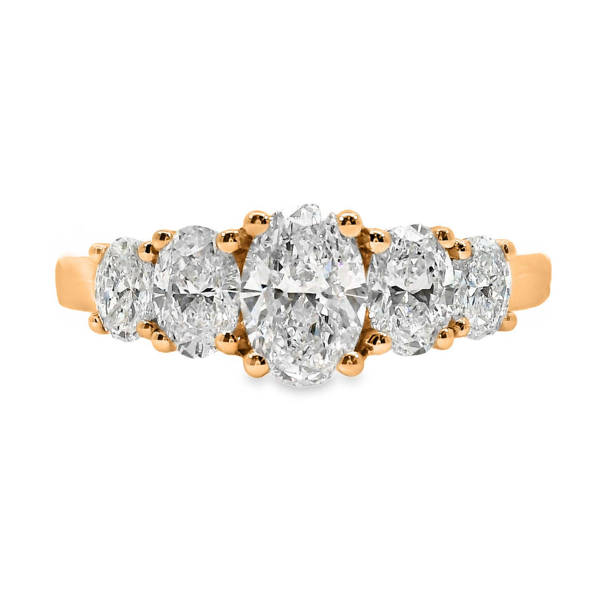 May Oval Cut 5 Diamond Ring