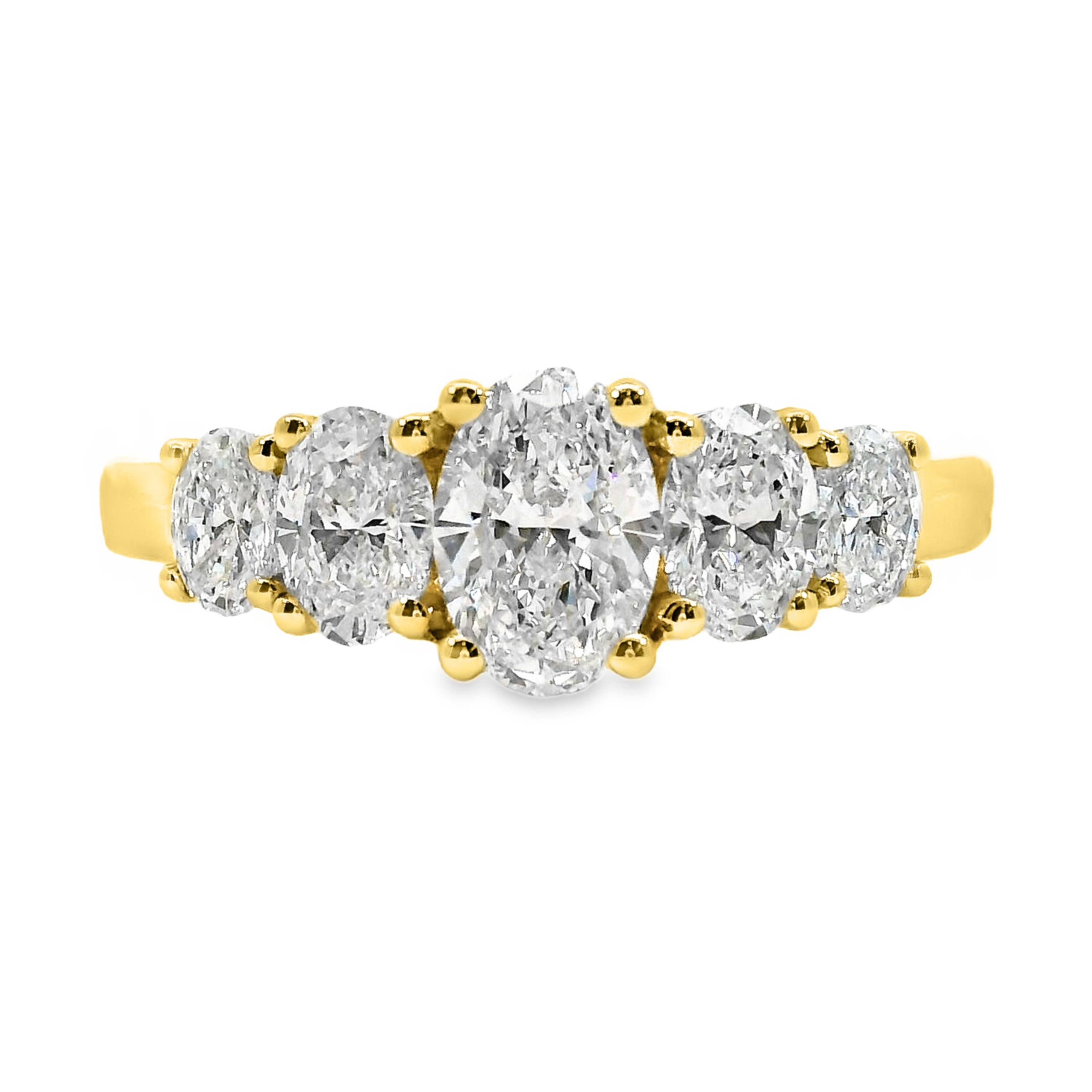 May Oval Cut 5 Diamond Ring
