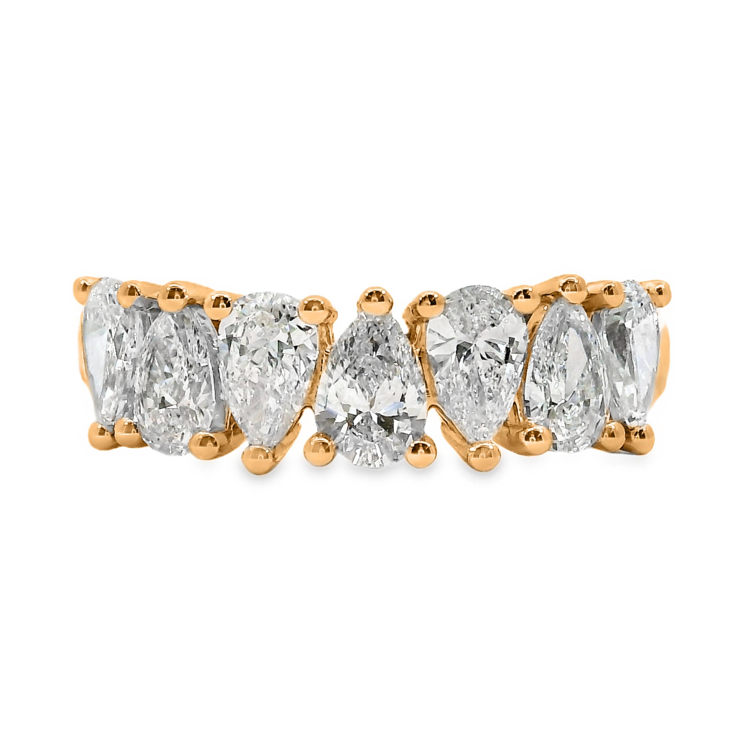 Juno Pear Cut 7 Diamond Ring