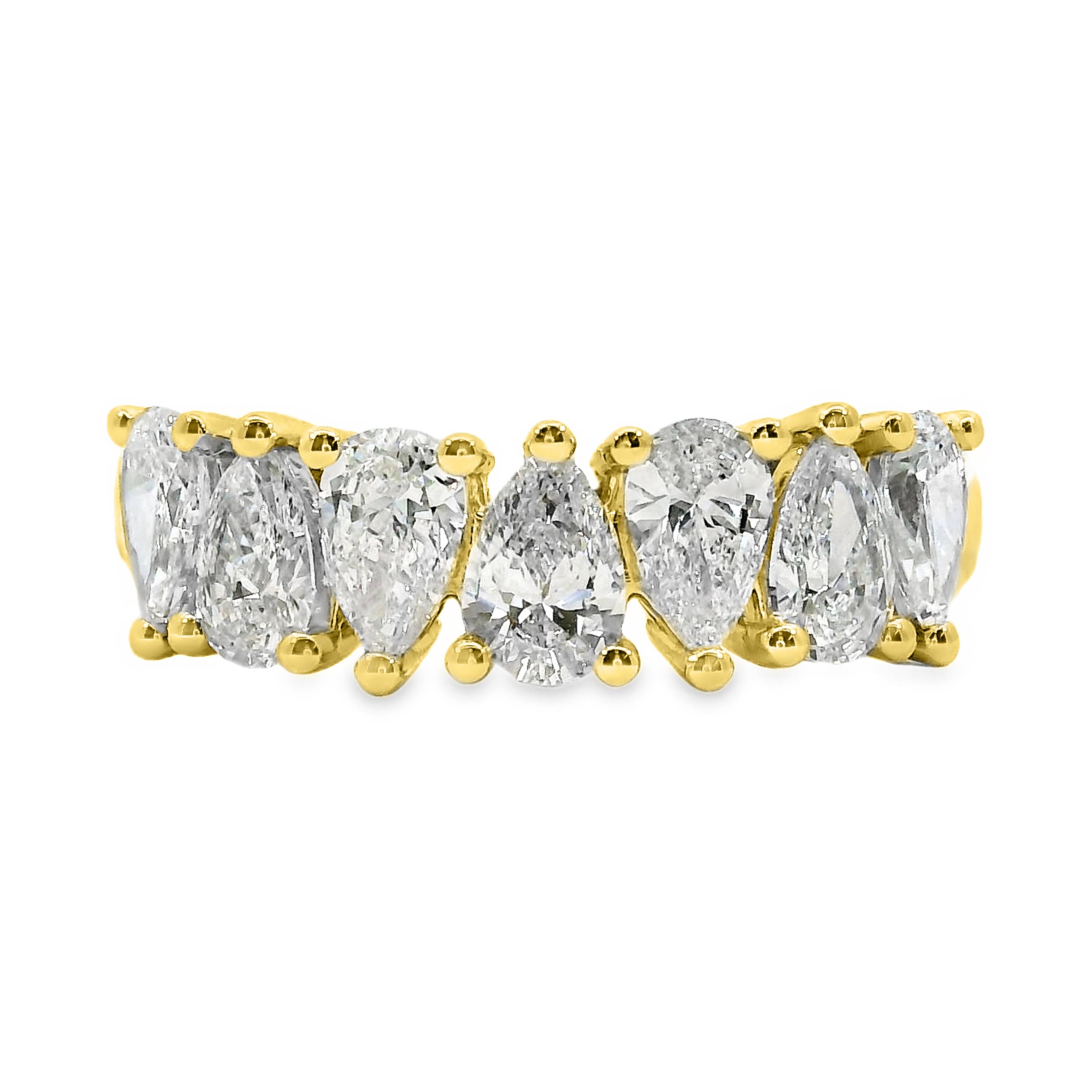 Juno Pear Cut 7 Diamond Ring