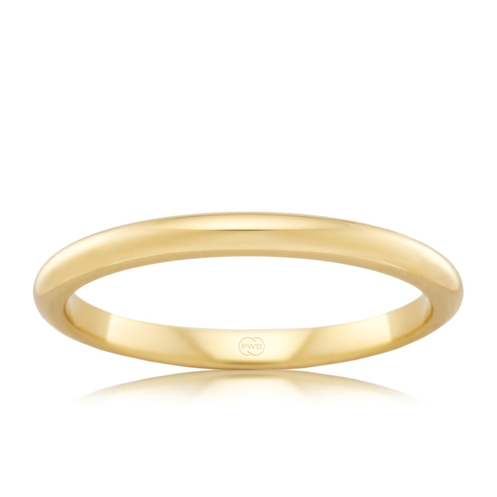 High Dome Yellow Gold 2mm Ezy Fit Wedding Ring