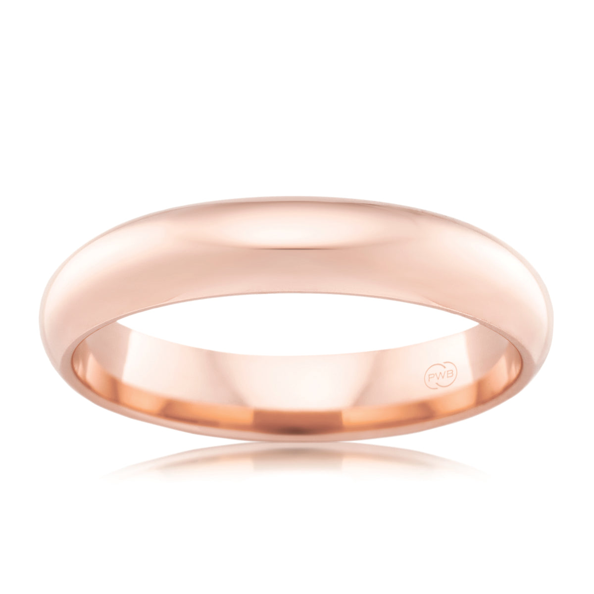 High Dome Rose Gold 4mm Ezy Fit Wedding Ring