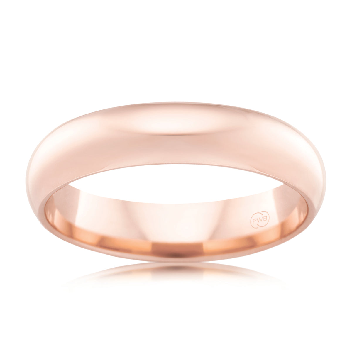 High Dome Rose Gold 5mm Ezy Fit Wedding Ring