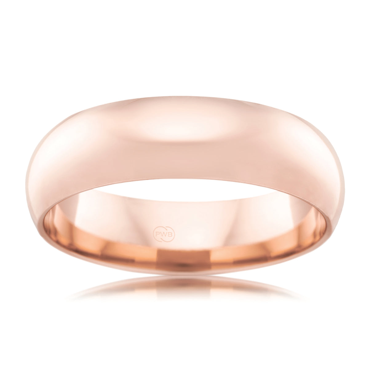 High Dome Rose Gold 6mm Ezy Fit Wedding Ring