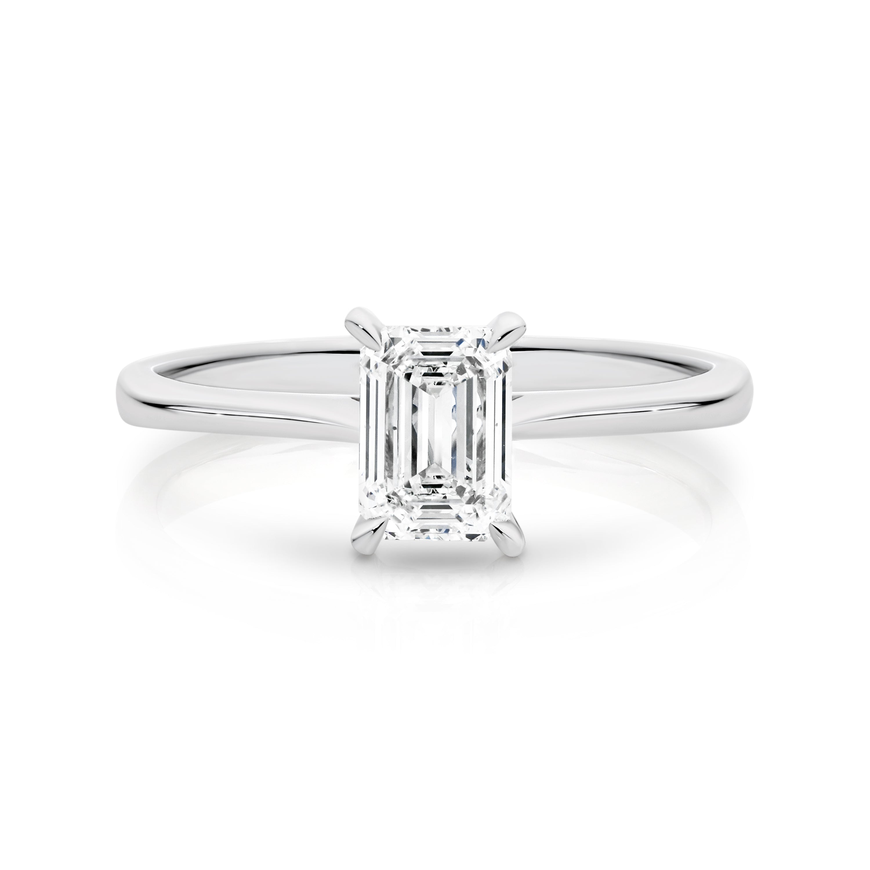 Samantha Lab Grown Diamond Solitaire Emerald Cut Engagement Ring