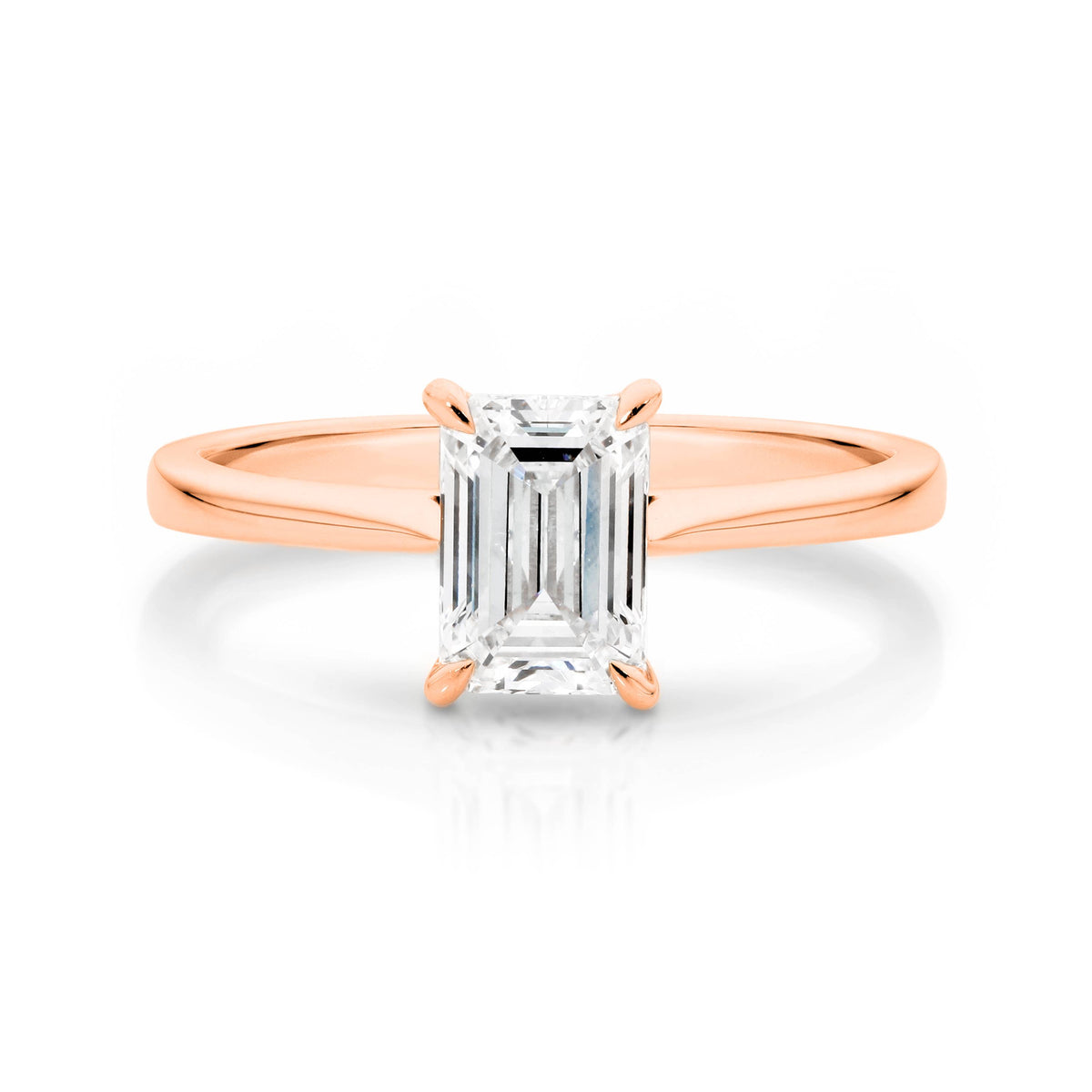 Samantha Diamond Solitaire Emerald Cut Engagement Ring