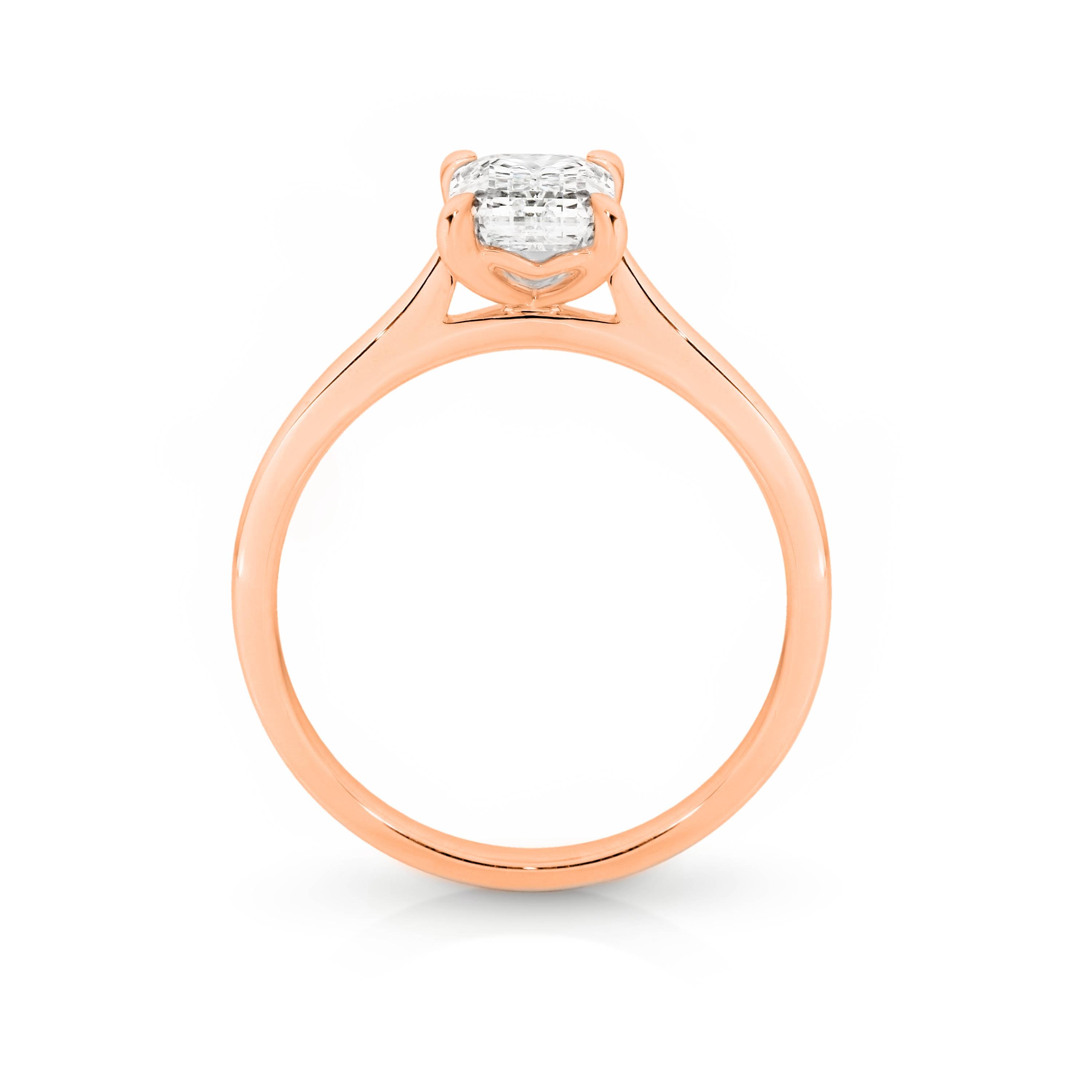 Samantha Diamond Solitaire Emerald Cut Engagement Ring