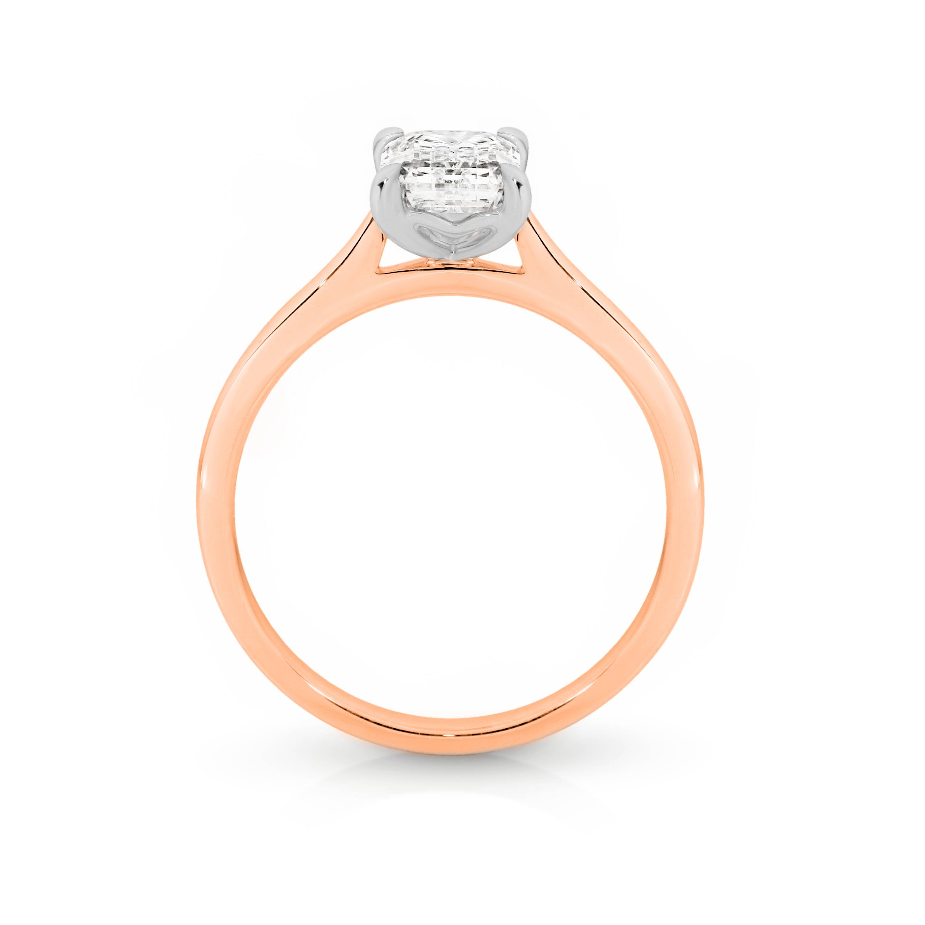 Samantha Diamond Solitaire Emerald Cut Engagement Ring
