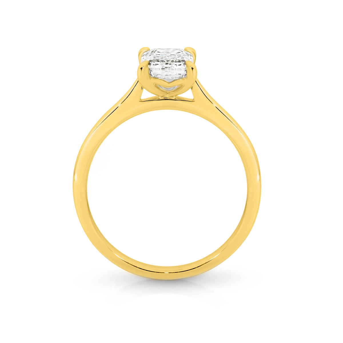 Samantha Diamond Solitaire Emerald Cut Engagement Ring