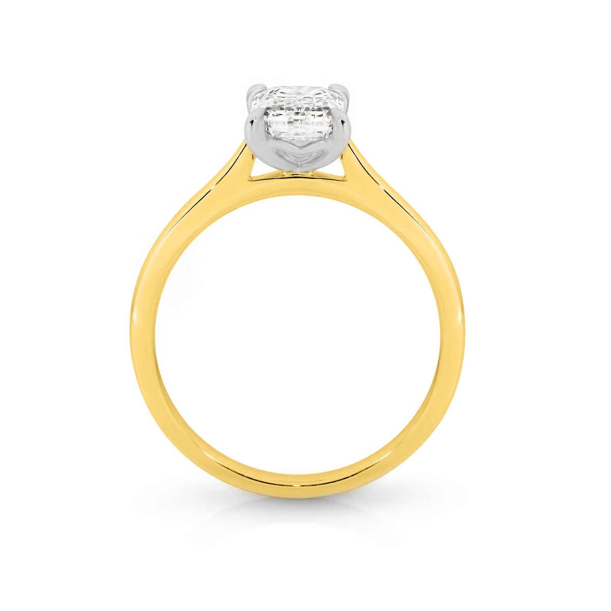 Samantha Diamond Solitaire Emerald Cut Engagement Ring