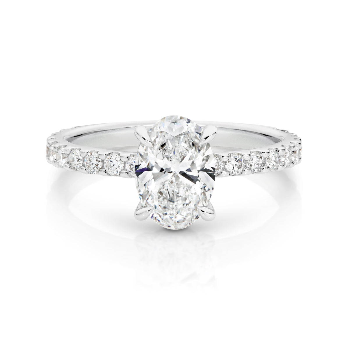 Evie Natural Diamond Solitaire Oval Cut Engagement Ring