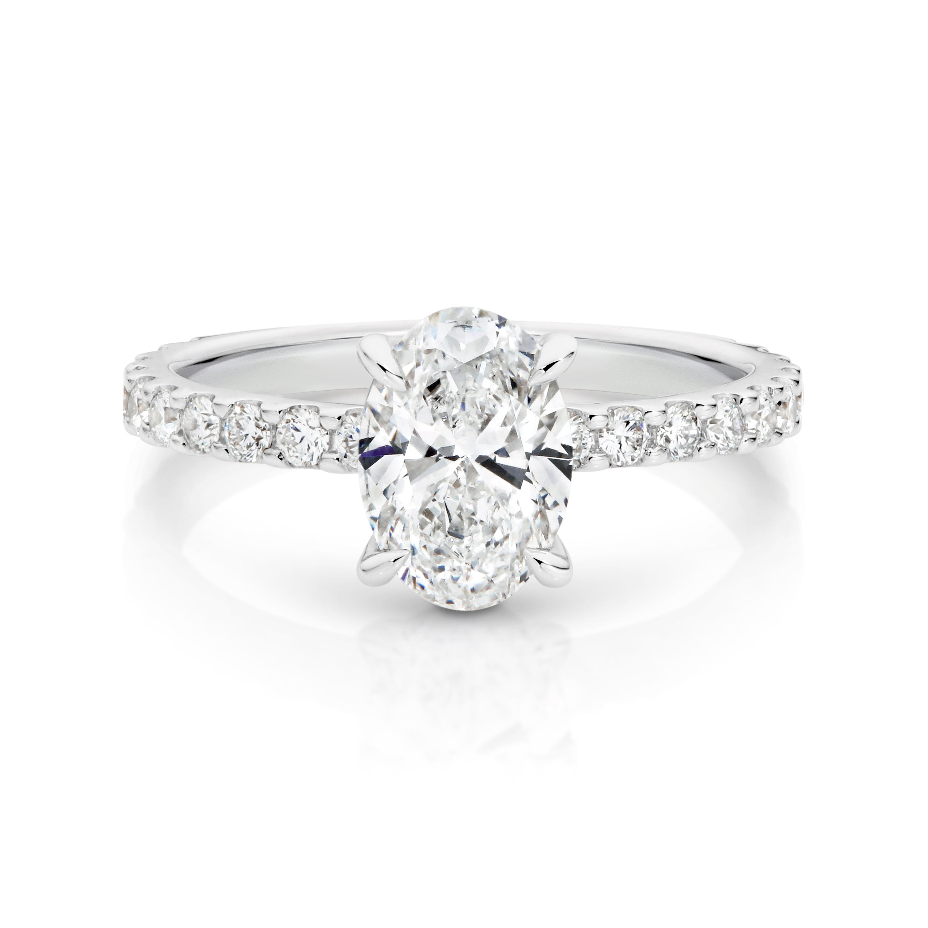Evie Lab Grown Diamond Solitaire Oval Cut Engagement Ring