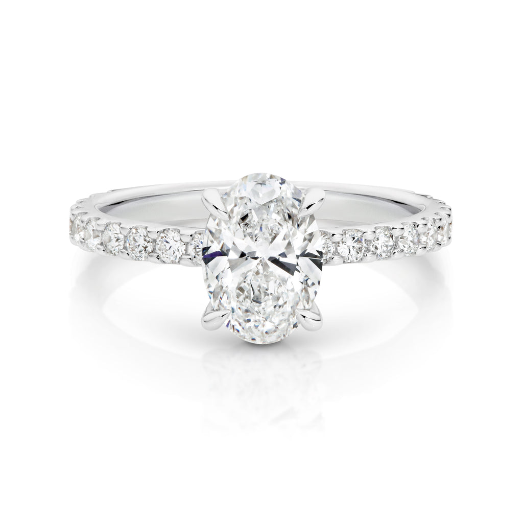 Evie Lab Grown Diamond Solitaire Oval Cut Engagement Ring