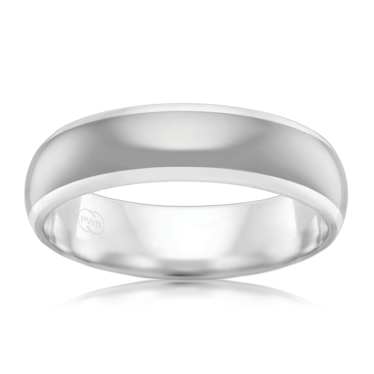 Titanium and White Gold Matt Finish Wedding Ring