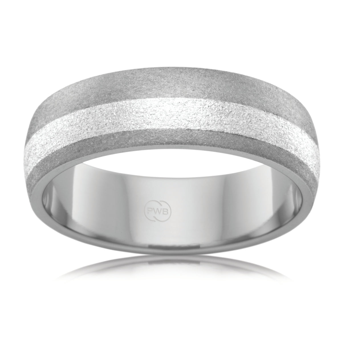 Titanium White Gold Highlight Wedding Ring