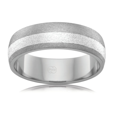 Titanium White Gold Highlight Wedding Ring