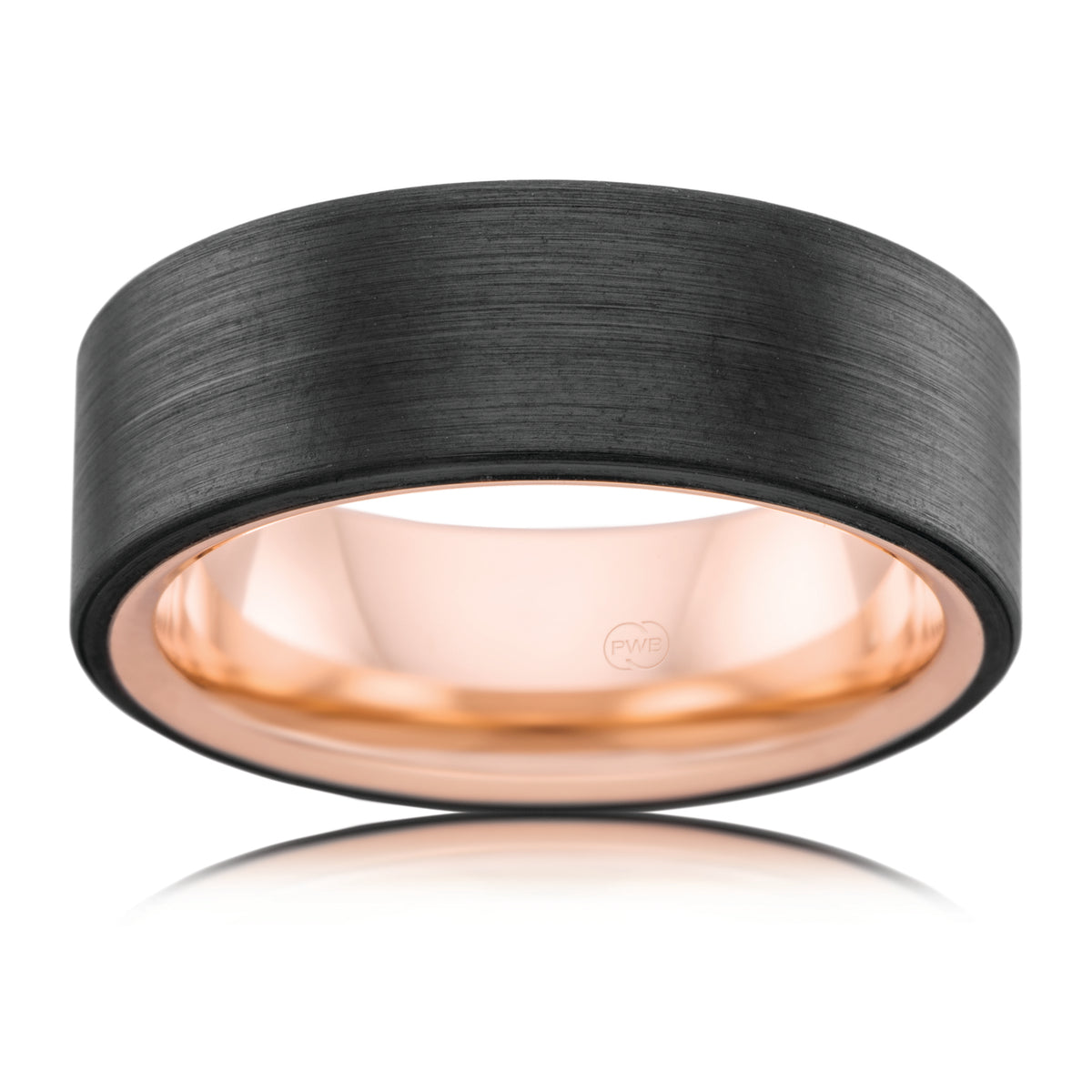 Zirconium and Rose Gold Wedding Ring