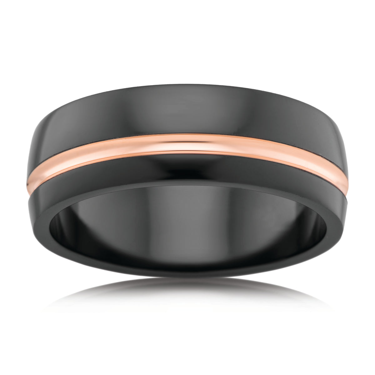 Zirconium Ring with Rose Gold Highlight