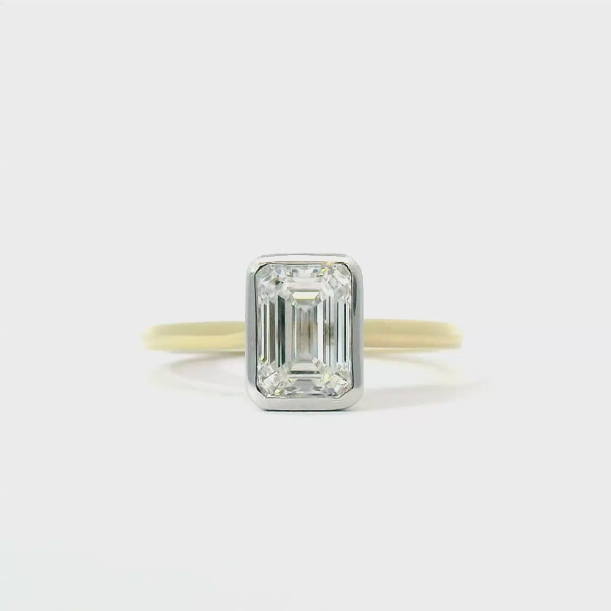 Norah Natural Diamond Solitaire Emerald Cut Engagement Ring