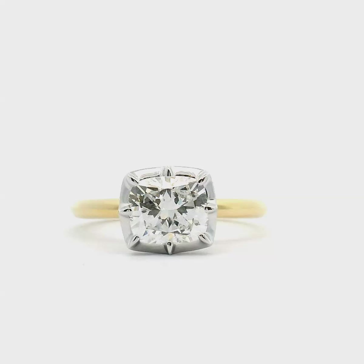 Georgina Lab Grown Diamond Solitaire Cushion Cut Engagement Ring