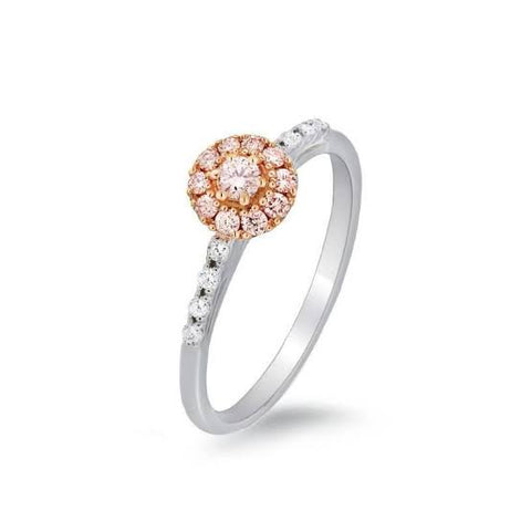 18ct White Gold & Rose Gold Blush Pink diamond Ring