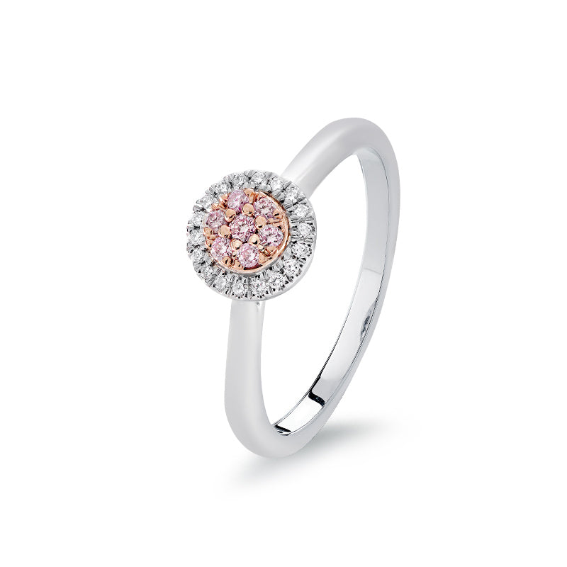 18ct White Gold & 18ct Rose Gold Blush Pink diamond Ring