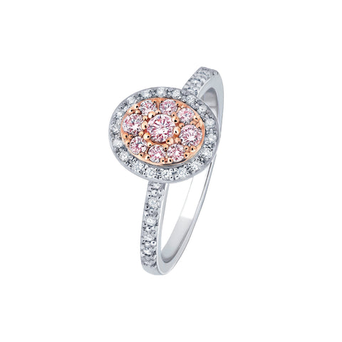 18ct White Gold and 18ct Rose Gold Blush Pink diamond Ring