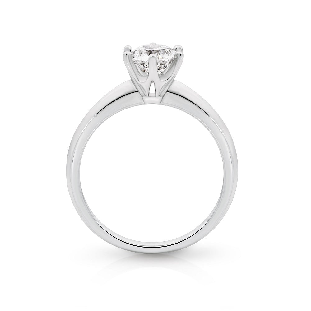 Laura18ctWhiteGoldRoundBrilliantCutDiamondSolitaireRing1.00ctJKP1
