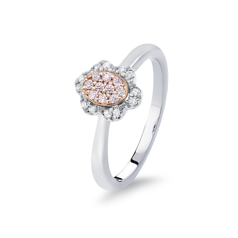 18ct White Gold and 18ct Rose Gold Blush Pink Ring