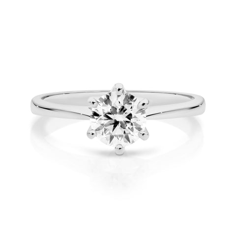 Amelia 18ct White Gold Diamond Solitaire Ring with 1.00ct G/SI2