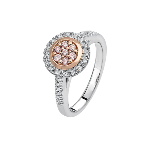 18ct White Gold and Rose Gold Blush Pink Diamond Ring