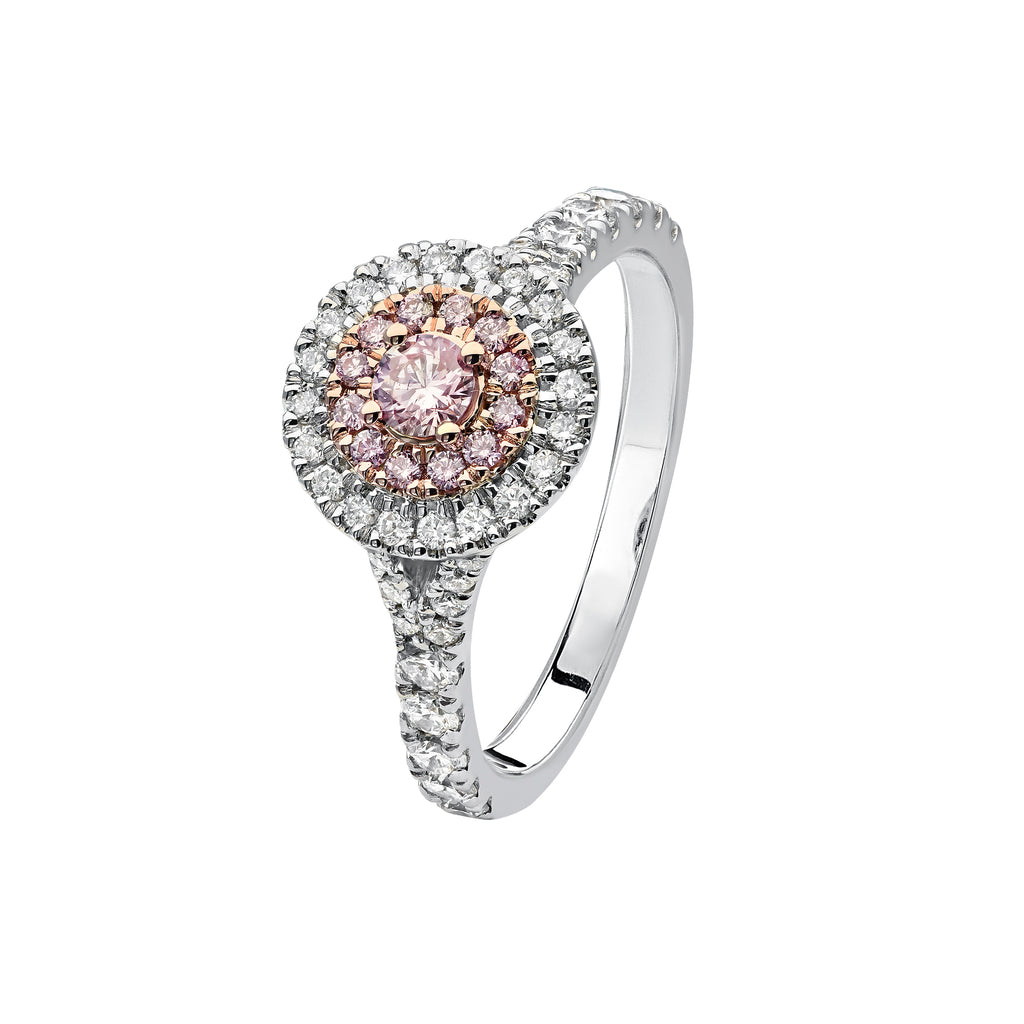 18ct White and Rose Gold Pink Kimberley diamond Ring
