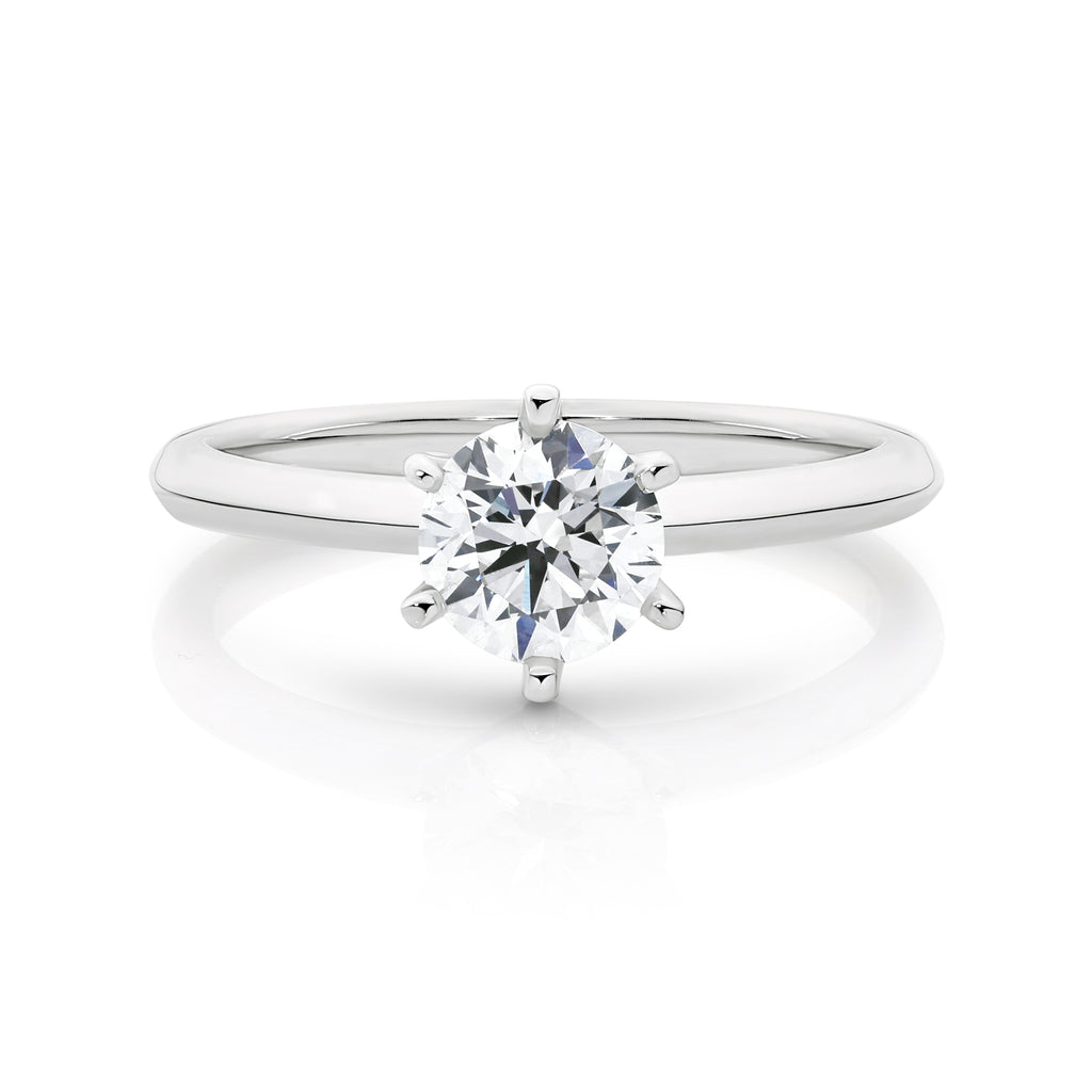 Laura 18ct White Gold Round Brilliant Cut Diamond Solitaire Ring 1.01ct F SI2