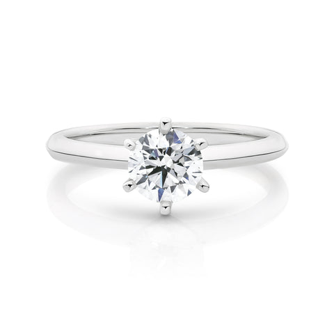 Laura 18ct White Gold Round Brilliant Cut Diamond Solitaire Ring 1.01ct F SI2