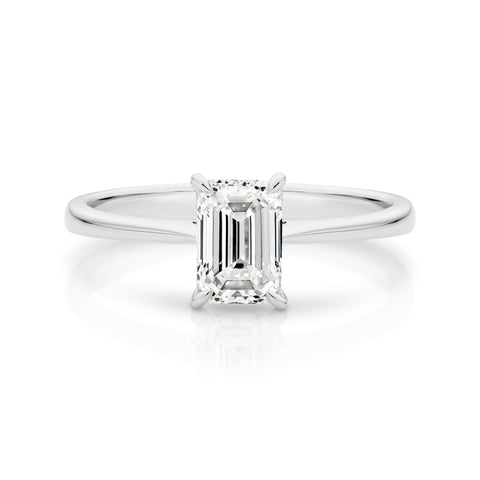 Samantha Emerald Cut Diamond Solitaire Engagement Ring 0.51ct H/SI1