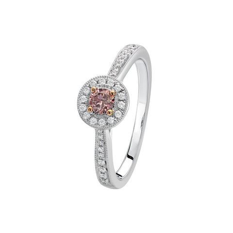 18ct White Gold Pink Kimberley Diamond Ring