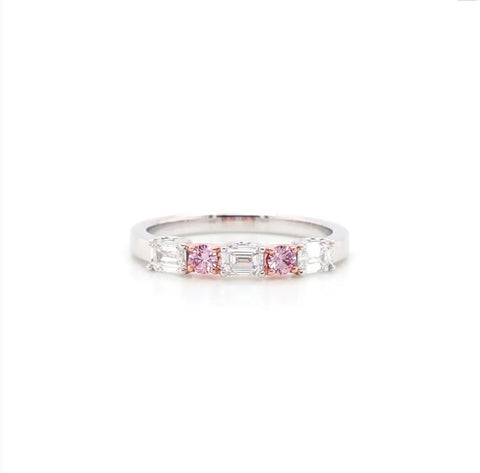 18ct White and Rose Gold Pink Kimbelrey Diamond Ring