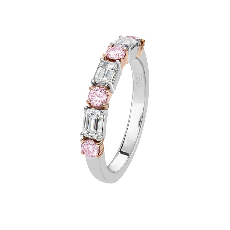18ct White and Rose Gold Pink Kimberley Diamond Ring