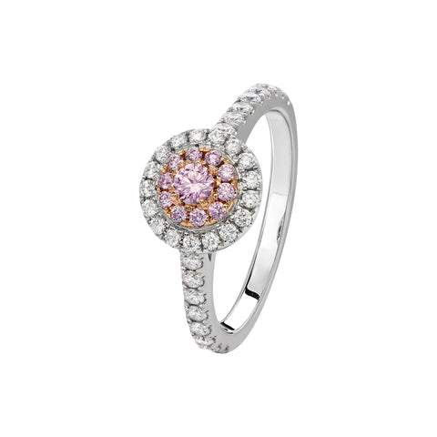 18ct White and Rose Gold Pink Kimberley Cluster Style Ring